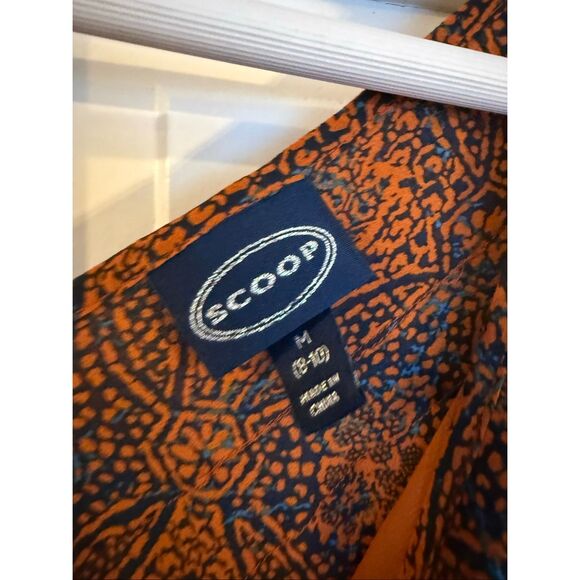 Scoop orange and blue boho ruffled blouse side M 8-10 - Picture 4 of 8